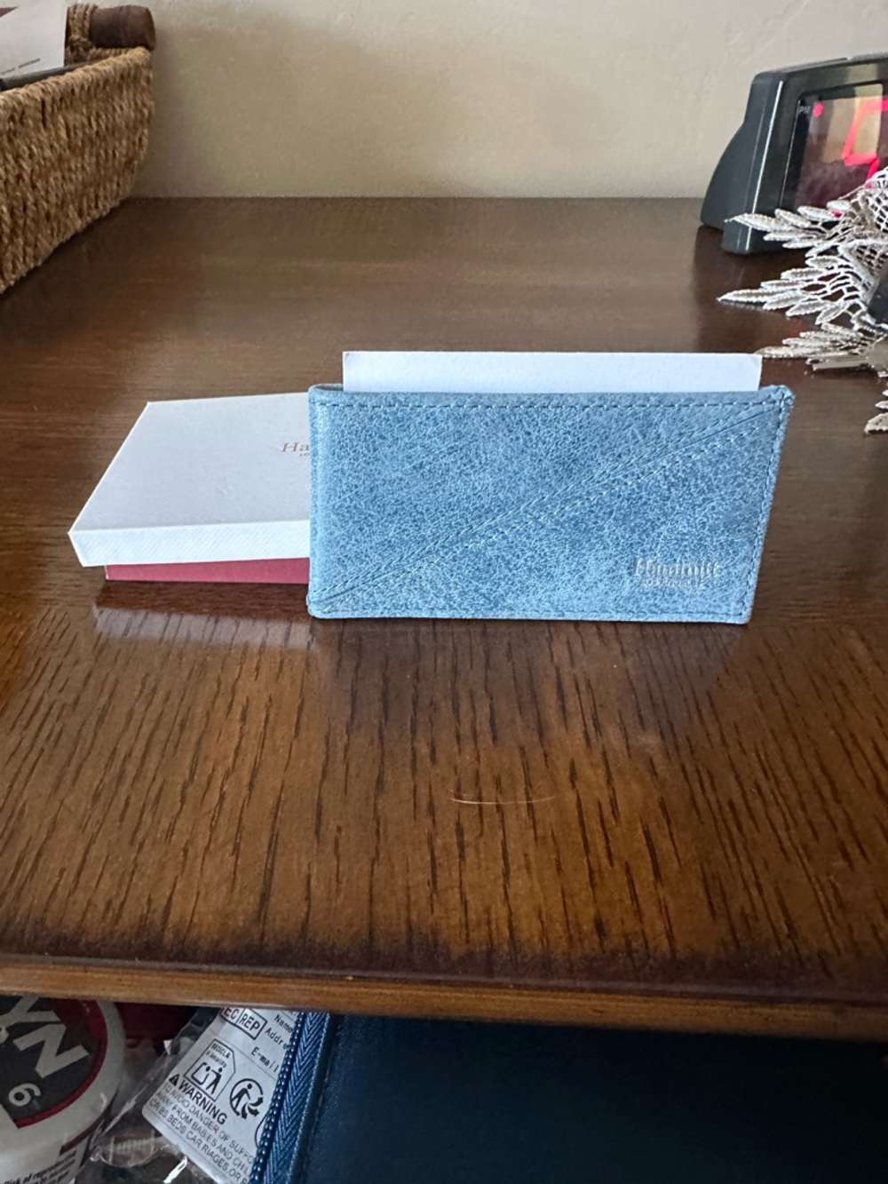 Hammitt Light Blue Suede Card Wallet